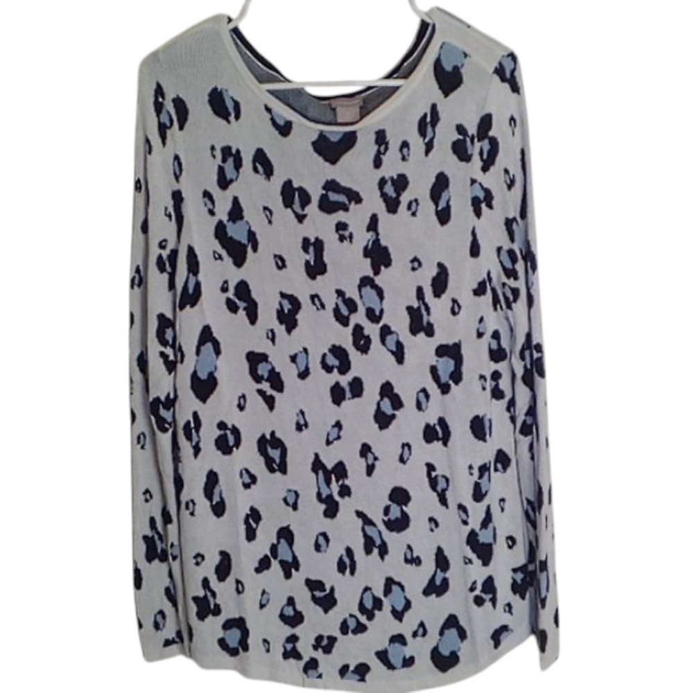 Chico's Leopard Scoop Neck Sweater